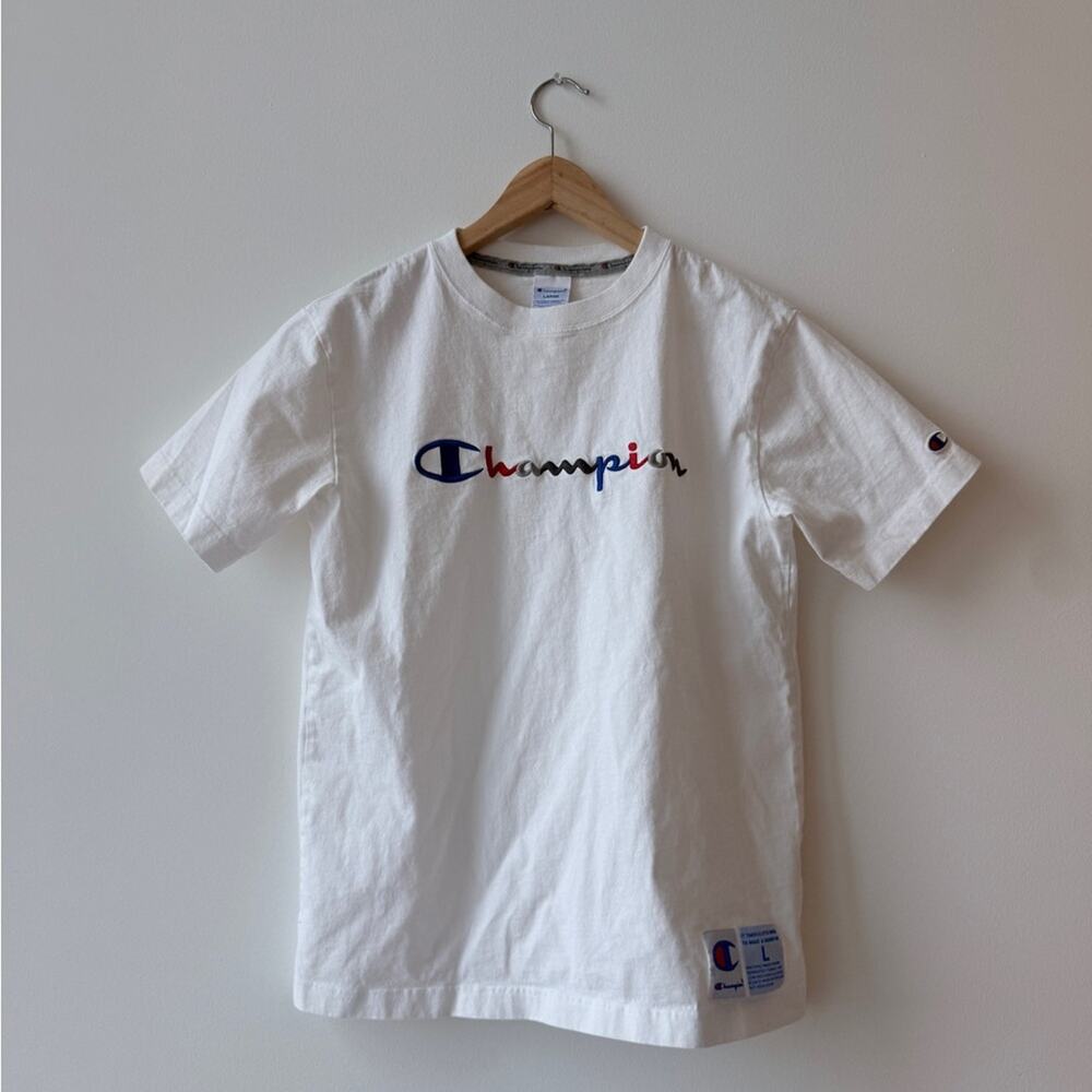 Champion Classic White Tee with Iconic Logo